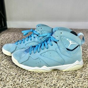 Nike Air Jordan 7 Retro Patone Men’s Size 9.5 Light Blue Nubuck UNC 304775-400